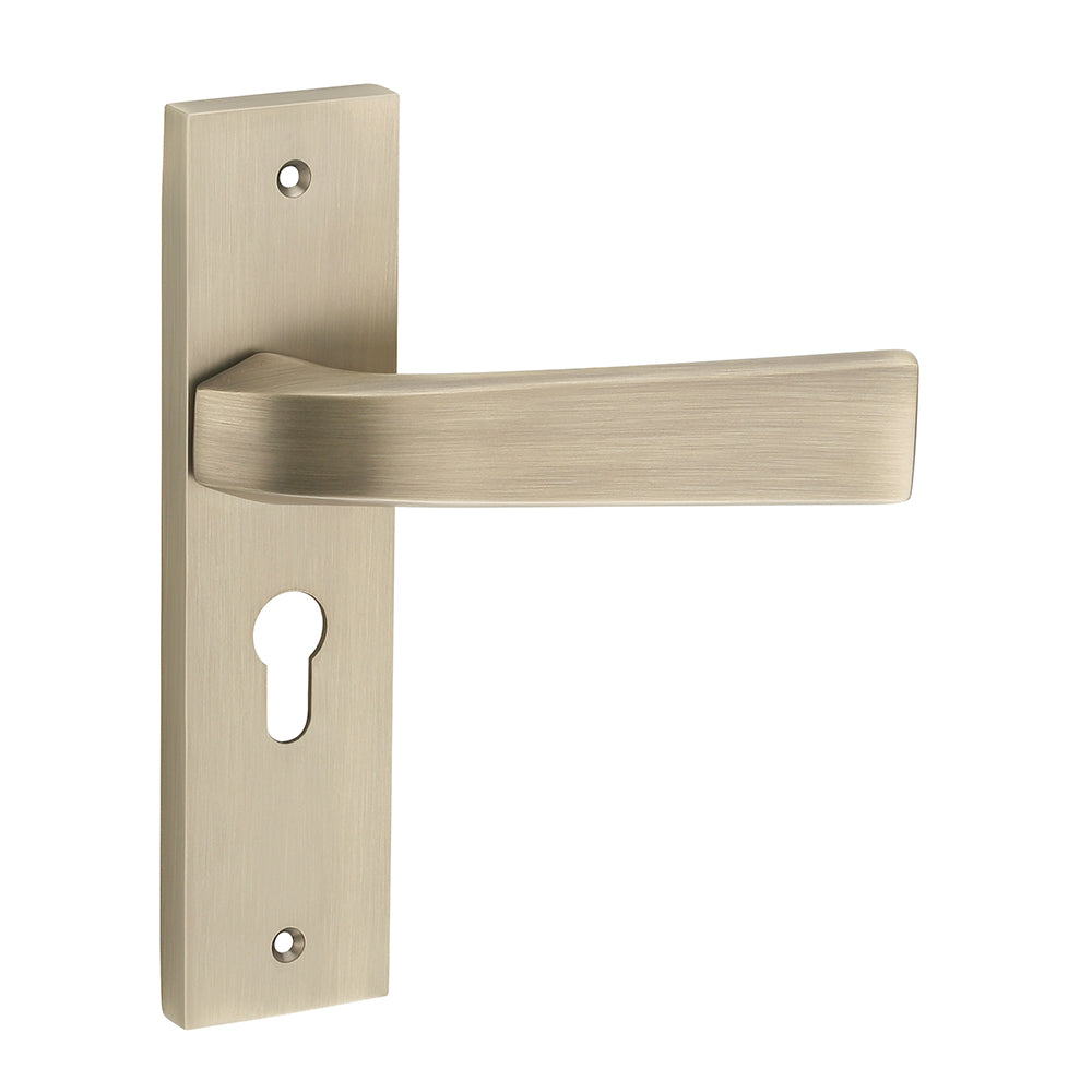 IPSA Russet Moderna Handle Series on 8" Plate CYS Lockset with 60mm One Side Key and Knob - Matte Finish MAB